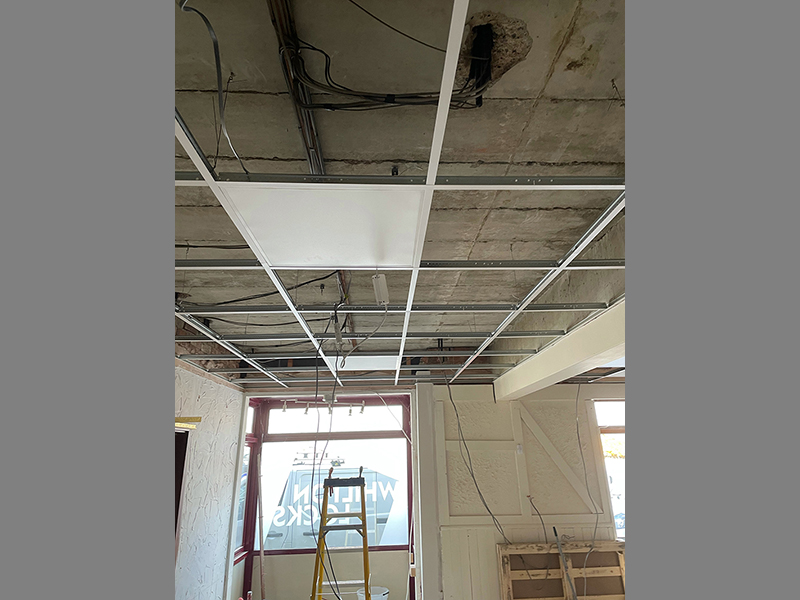 Suspended ceiling starts to go up